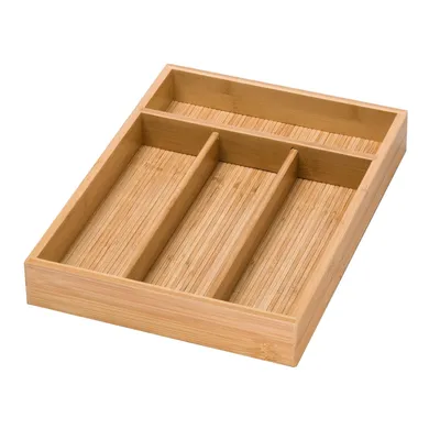 Honey Can Do Bamboo 4 Compartment Utensil Tray