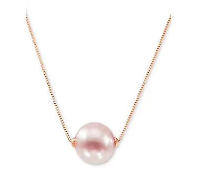 Honora Cultured Freshwater Pearl (8-1/2mm) 18" Pendant Necklace 14k Gold (Also Pink Pearl)