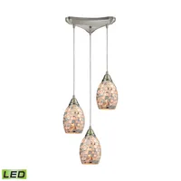 Capri Light Pendant in Satin Nickel and Gray Capiz Shell