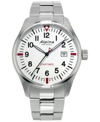 Alpina Men's Swiss Startimer Pilot Stainless Steel Bracelet Watch 42mm