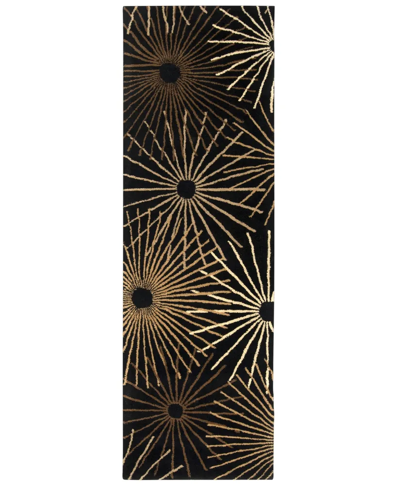 Livabliss Forum Fm-7090 Black 2'6" x 8' Runner Area Rug