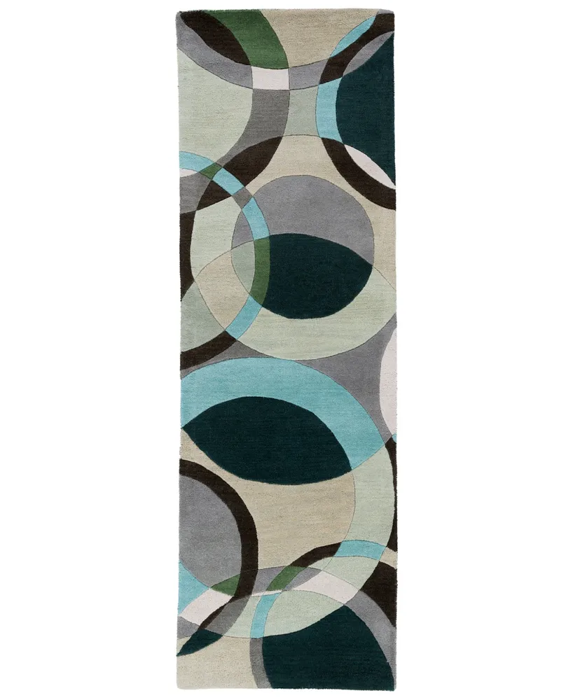 Livabliss Forum Fm-7157 Dark Green 3' x 12' Runner Area Rug