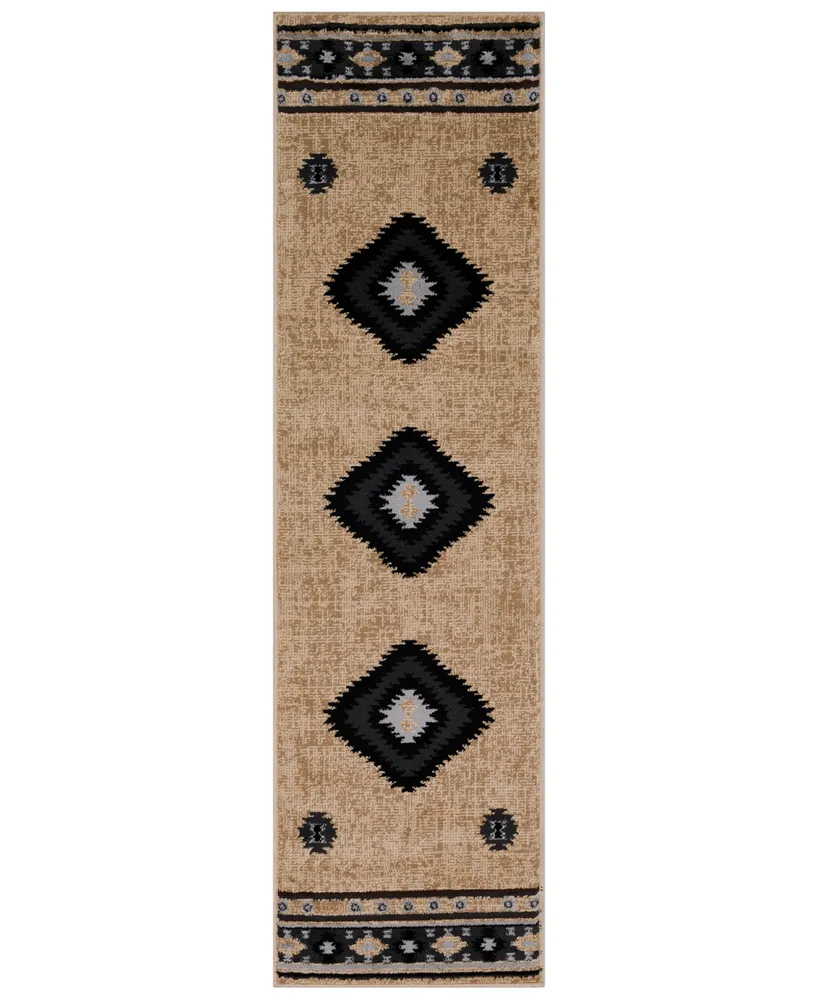 Livabliss Rugs Paramount Par-1096 Black 2'2" x 7'6" Runner Area Rug