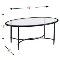 Carabella Metal and Glass Oval Cocktail Table