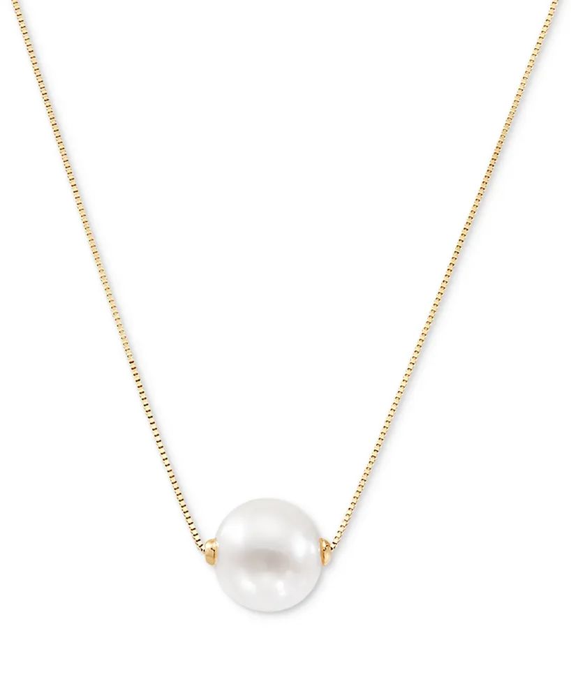 Honora Cultured Freshwater Pearl (8-1/2mm) 18" Pendant Necklace 14k Gold (Also Pink Pearl)