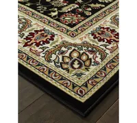 Closeout! Oriental Weavers Kashan 108B Black/Ivory 3'10" x 5'5" Area Rug