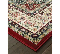 Closeout! Oriental Weavers Kashan 119N Red/Ivory 2'3" x 7'6" Runner Area Rug