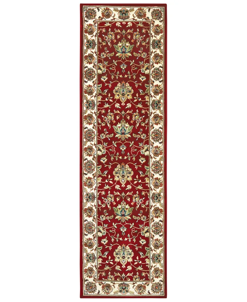 Closeout! Oriental Weavers Kashan 4929R Red/Ivory 2'3" x 7'6" Runner Area Rug