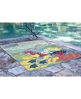 Liora Manne' Ravella 2275 Ocean View Blue 8'3" x 11'6" Indoor/Outdoor Area Rug