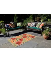 Liora Manne' Ravella 2272 Icelandic Poppies Ivory/Cream 3'6" x 5'6" Indoor/Outdoor Area Rug