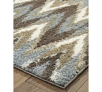 Oriental Weavers Verona Shag 4D Gray/Taupe 2'3" x 7'6" Runner Area Rug
