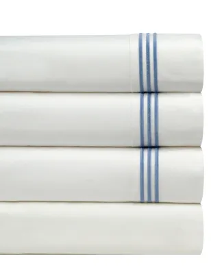 Pointehaven 300 Thread Count Embroidered Cotton Oversized Percale Sheet Set