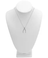 Diamond Wishbone 18" Pendant Necklace (1/10 ct. t.w.) in Sterling Silver