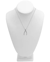 Diamond Wishbone 18" Pendant Necklace (1/10 ct. t.w.) in Sterling Silver