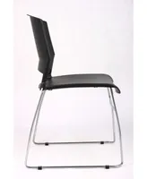Boss Office Products Black Stack Chair With Chrome Frame, set of 2