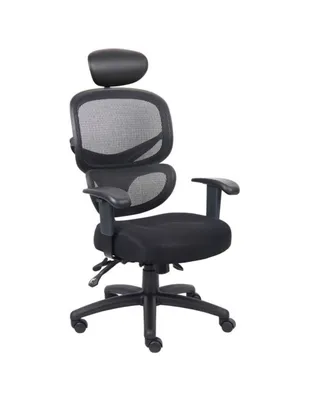 Boss Office Products Multi-Function Mesh Task Chair w/Headrest
