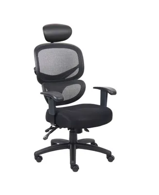 Boss Office Products Multi-Function Mesh Task Chair w/Headrest"