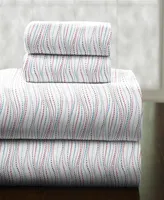 Pointehaven Metro Wave Heavy Weight Cotton Flannel Sheet Set, Twin