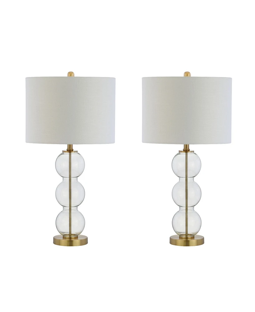 Jonathan Y Bella Glass Triple-Sphere Led Table Lamp, Set of 2