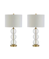 Jonathan Y Bella Glass Triple-Sphere Led Table Lamp, Set of 2