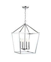 Jonathan Y Pagoda 4-Bulb Lantern Metal Led Pendant