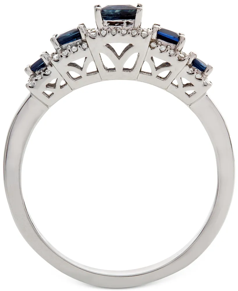Sapphire (3/4 ct. t.w.) & Diamond (1/6 Ring 14k Gold (Also Available Ruby Emerald)