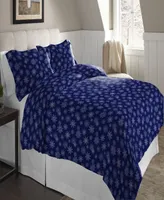 Pointehaven Snowflake Superior Weight Cotton Flannel Duvet Cover Set