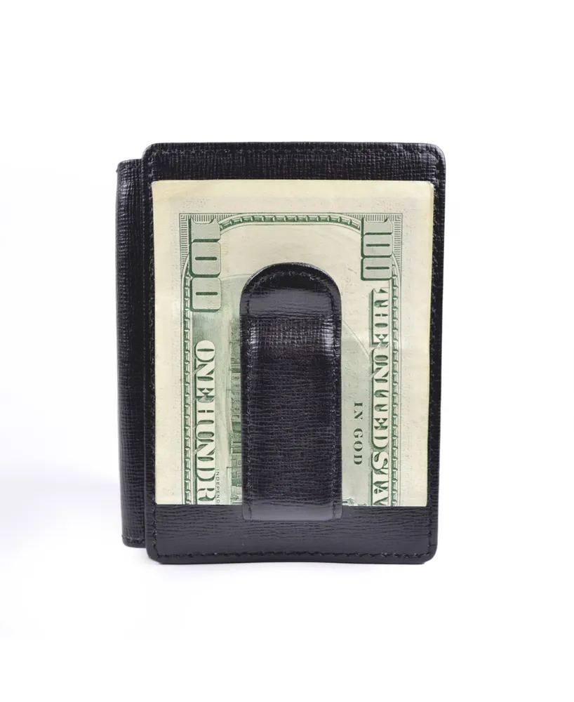 Men's Royce New York Saffiano Money Clip Wallet