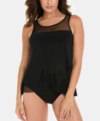 Miraclesuit Draped Tankini Top High Waist Bottoms