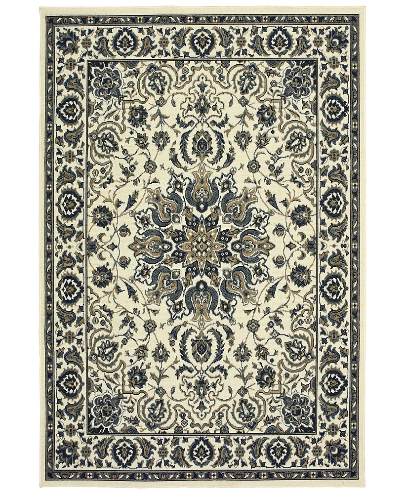 Oriental Weavers Marina 1248W Ivory/Navy 5'3" x 7'6" Indoor/Outdoor Area Rug