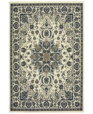 Oriental Weavers Marina 1248W Ivory/Navy 3'7" x 5'6" Indoor/Outdoor Area Rug