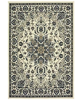 Oriental Weavers Marina 1248W Ivory/Navy 5'3" x 7'6" Indoor/Outdoor Area Rug