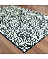 Oriental Weavers Marina 5927B Ivory/Navy 5'3" x 7'6" Indoor/Outdoor Area Rug