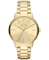 A|X Armani Exchange Men's Cayde Gold-Tone Stainless Steel Bracelet Watch 42mm