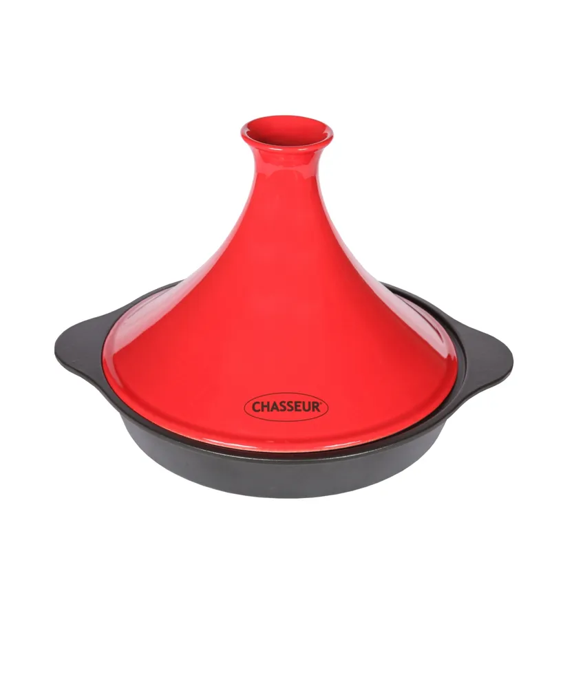 Chasseur French Enameled Cast Iron 12" Tajine with Ceramic Cone Lid