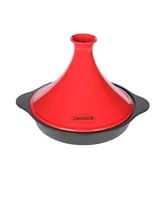 Chasseur French Enameled Cast Iron 12" Tajine with Ceramic Cone Lid