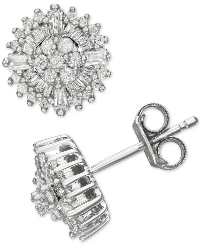 Diamond Burst Stud Earrings (1/2 ct. t.w.) in Sterling Silver