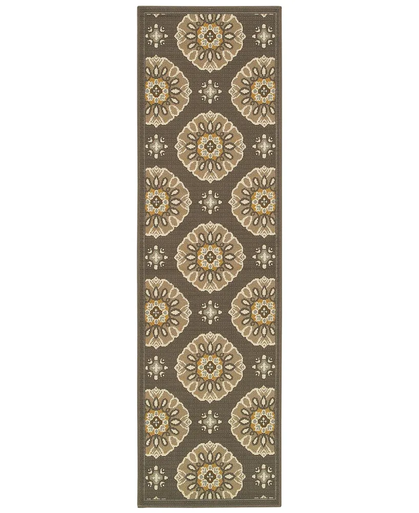 Closeout! Oriental Weavers Bali 5863N 2'3" x 7'6" Indoor/Outdoor Runner Rug