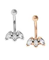 Bodifine Stainless Steel Set of 2 Colors Marquise Crystal Tragus