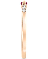 Effy Ruby (1/6 ct. t.w.) and Diamond (1/10 ct. t.w.) Ring in 14k Rose Gold (Also available in Tsavorite)