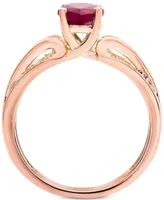 Ruby (1-1/3 ct. t.w.) & Diamond (1/4 ct. t.w.) Ring in 14k Gold (Also in Sapphire.)