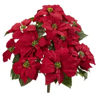 Nearly Natural 24" Poinsettia Artificial Plant, Set of 2