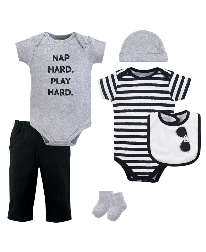 Little Treasure Unisex Baby Layette Set, Nap Hard, 6-Piece Set