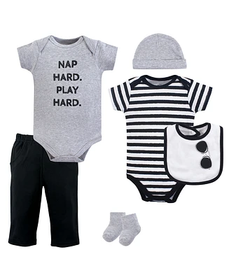 Little Treasure Unisex Baby Layette Set, Nap Hard, 6-Piece Set