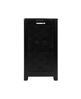 Oceanstar Rectangular Veneer Laundry Wood Hamper with Interior Bag