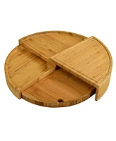 Picnic at Ascot Vienna Transforming Multilevel Bamboo Cheese Board Set with Tools