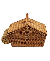 Picnic at Ascot Huntsman English-Style Picnic, Coffee Basket for 4 with Blanket