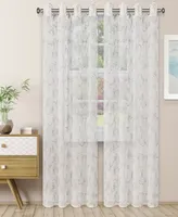 Superior Lightweight Scroll Sheer Curtain Panels, (2