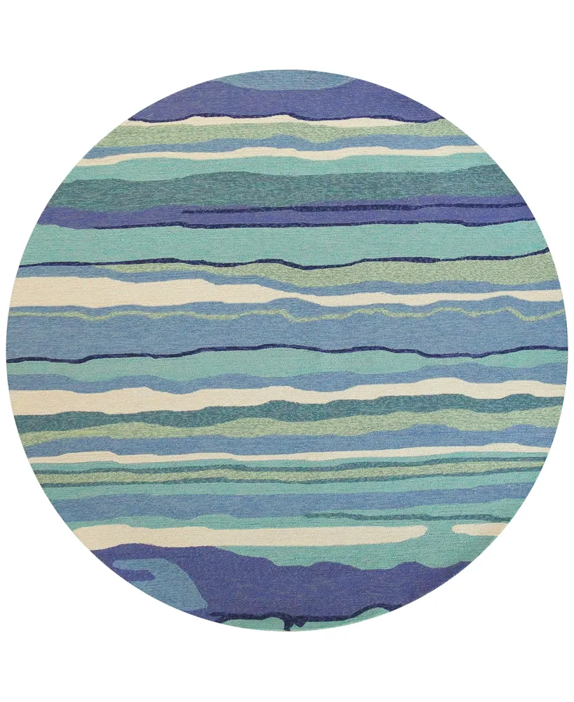 Kas Harbor Lagoon 4216 Ocean 7'6" Indoor/Outdoor Round Area Rug