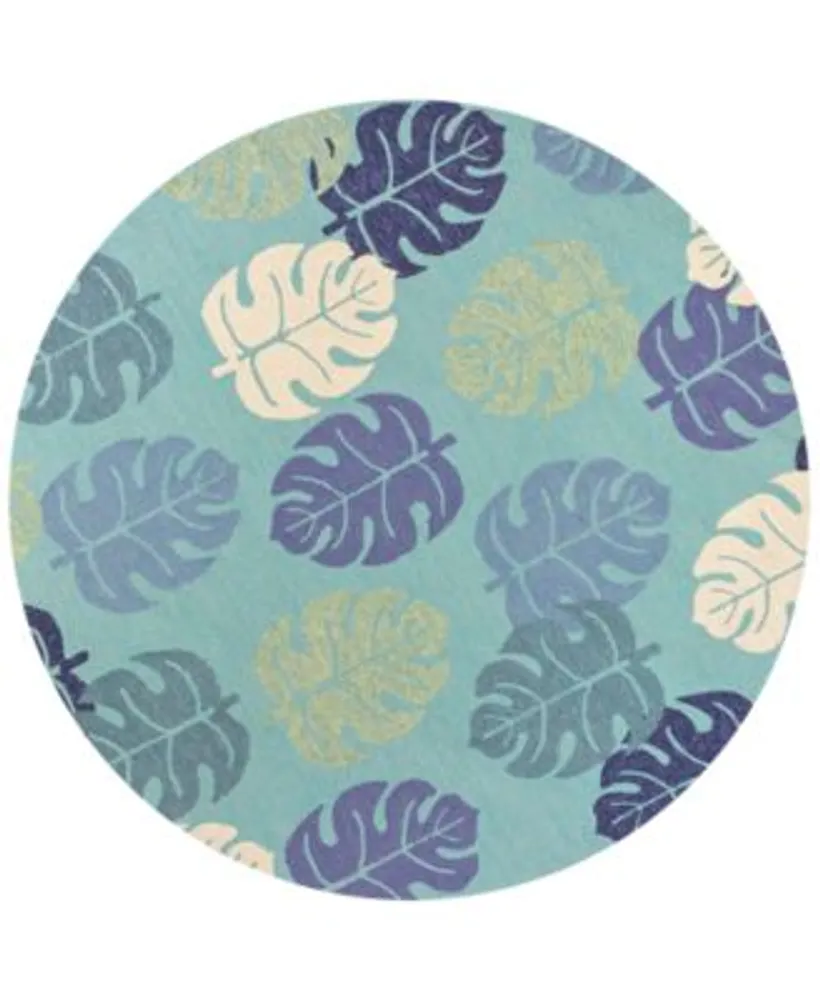 Kas Harbor Palms 4228 Turquoise Indoor Outdoor Area Rug